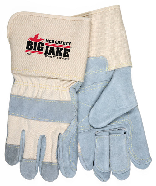 MCR Safety Big Jake Dbl Lea Palm&Finger,Gaunt W/Kev