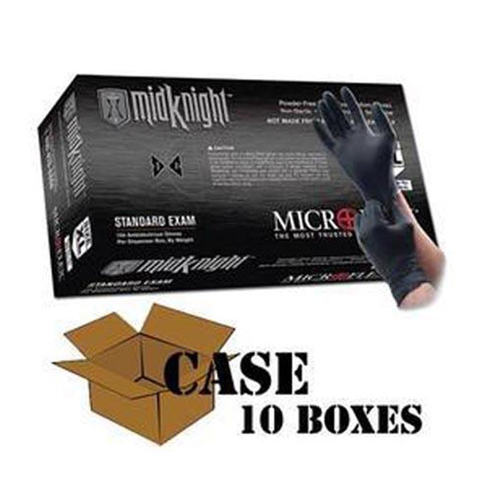 Microflex - Black MidKnight Nitrile Gloves-Case
