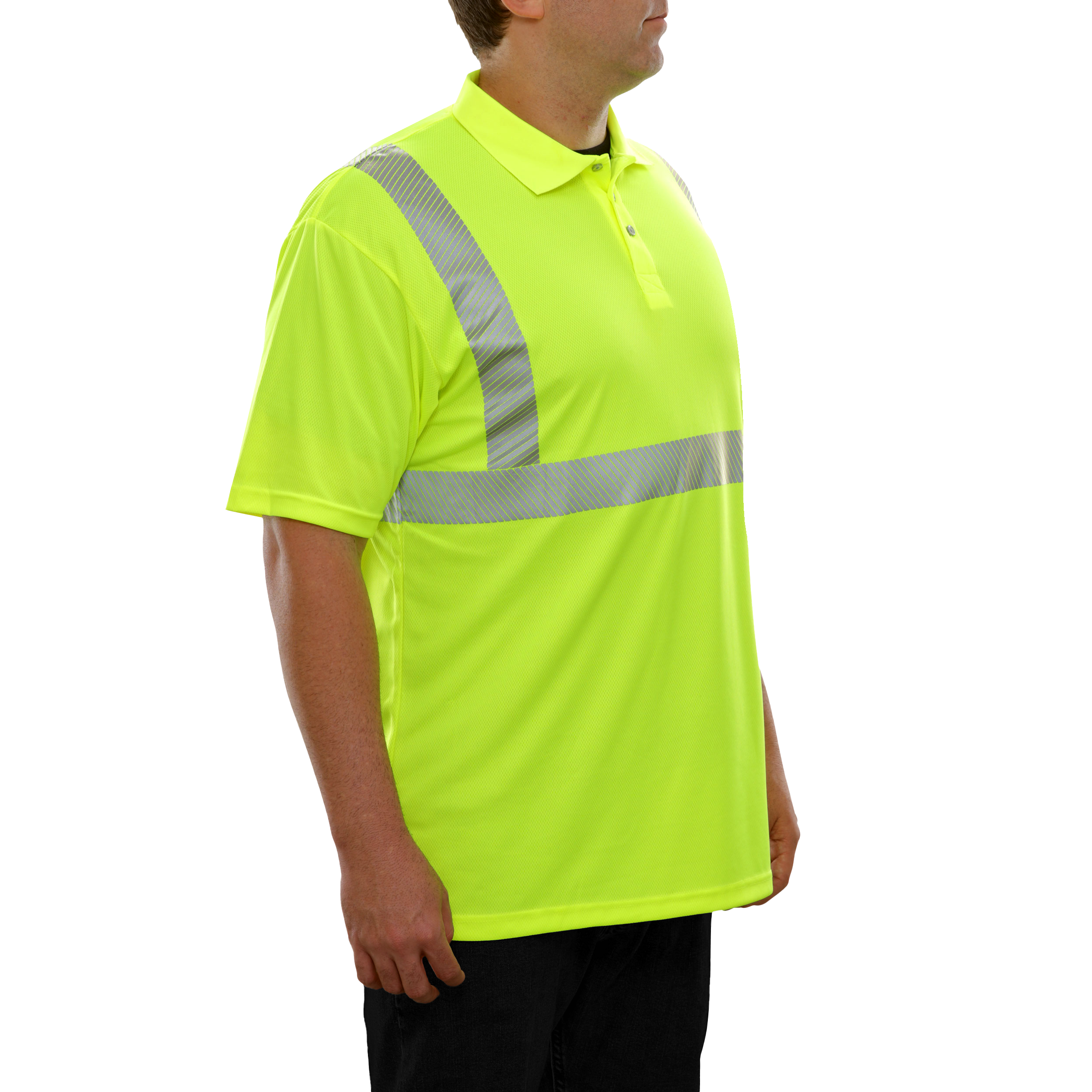 Safety Polo Hi Vis Polo Shirt Lime Birdseye Comfort Trim by 3M