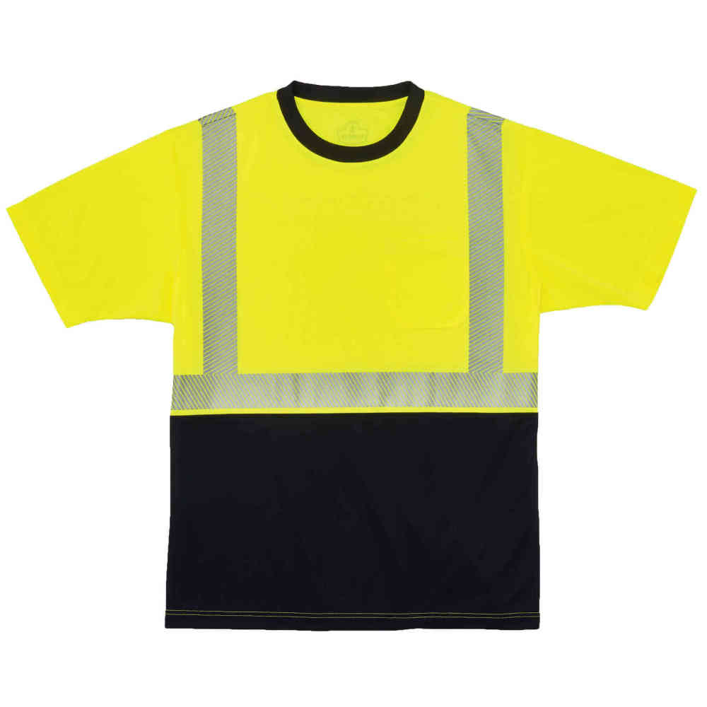 GloWear 8280BK Hi-Vis Performance T-Shirt - Type R Class 2 Black Bottom