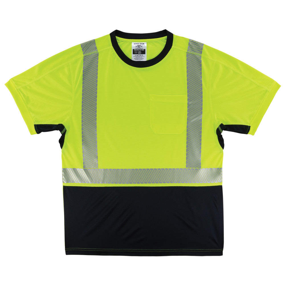 GloWear 8283BK Lightweight Performance Hi-Vis T-Shirt - Type R Class 2 Black Bottom