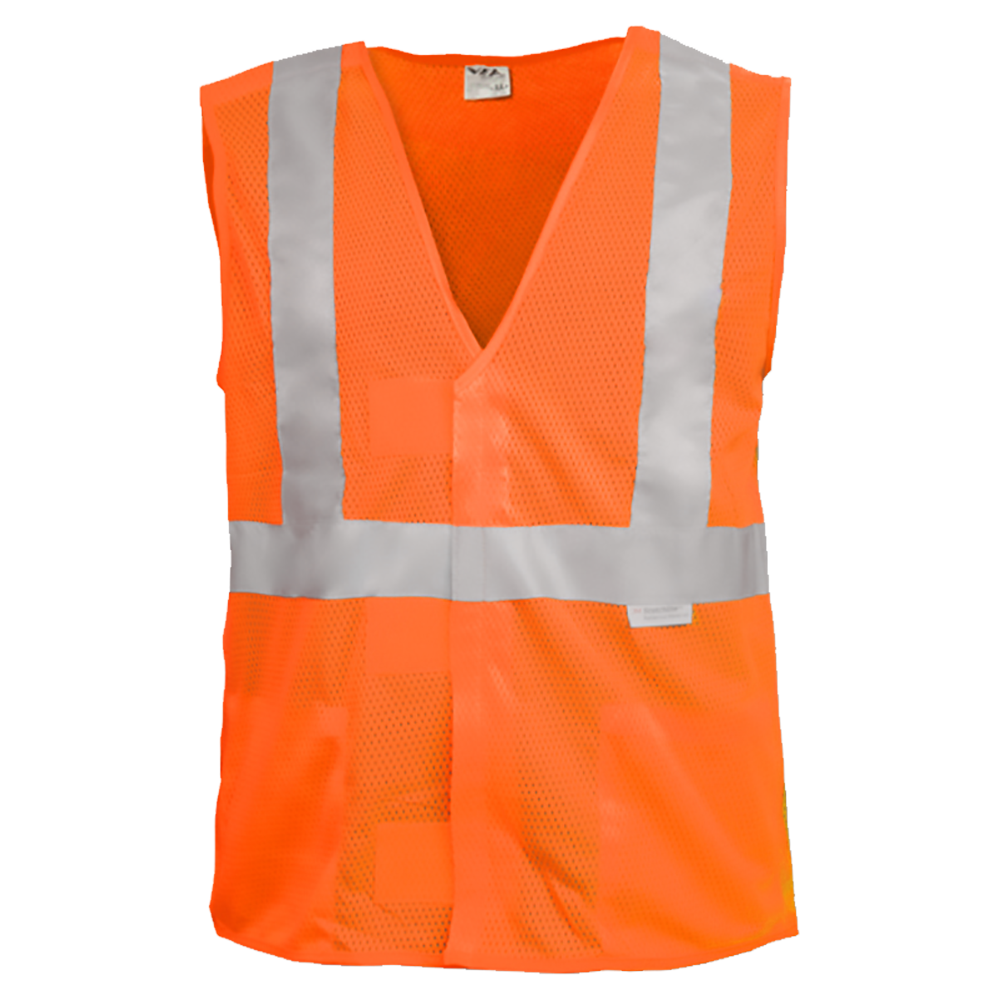 Safety Vest Hi Vis Vest X-Back Orange 5pt Breakaway Mesh ANSI 2