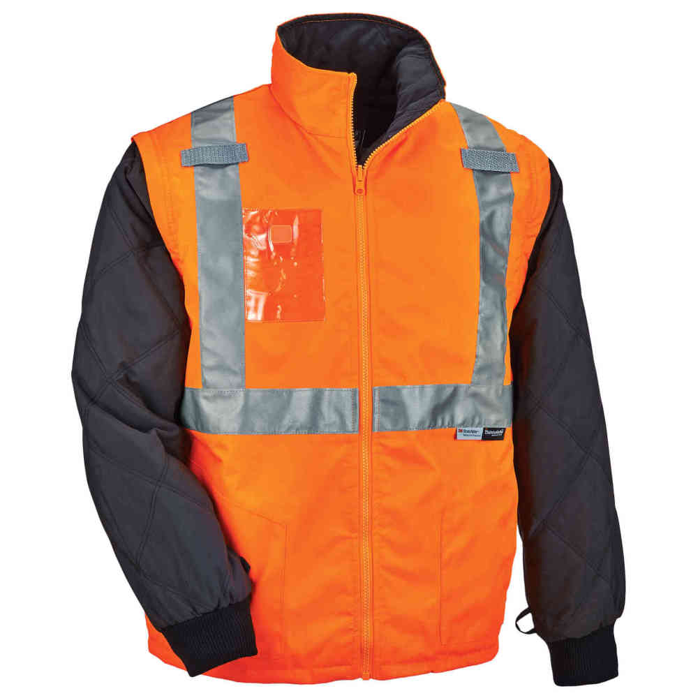 GloWear 8287 Thermal High Visibility Jacket - Type R Class 2 Removable Sleeves