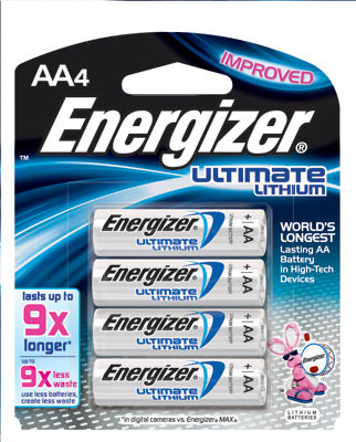 Energizer Ultimate AA Lithium Batteries (4 Per Card) 