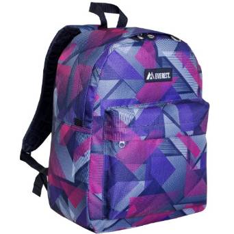 Everest Luggage Classic Backpack - Purple/Pink Geometric