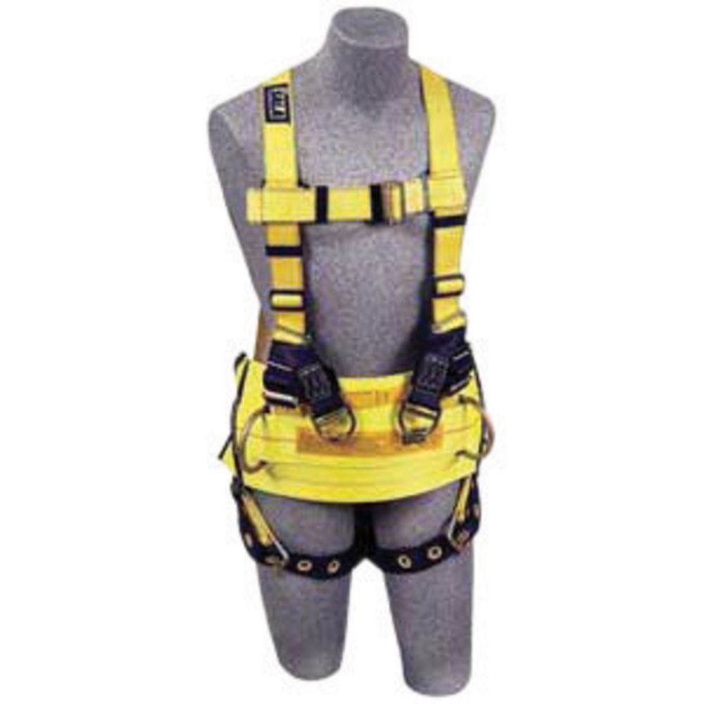 3M DBI-SALA Large Delta II No-Tangle Full Body Style Harness With Back D-Ring With 18" Extension, Side D-Ring, Quick Connect Chest And Tongue Leg Strap Buckle And Comfort Padding