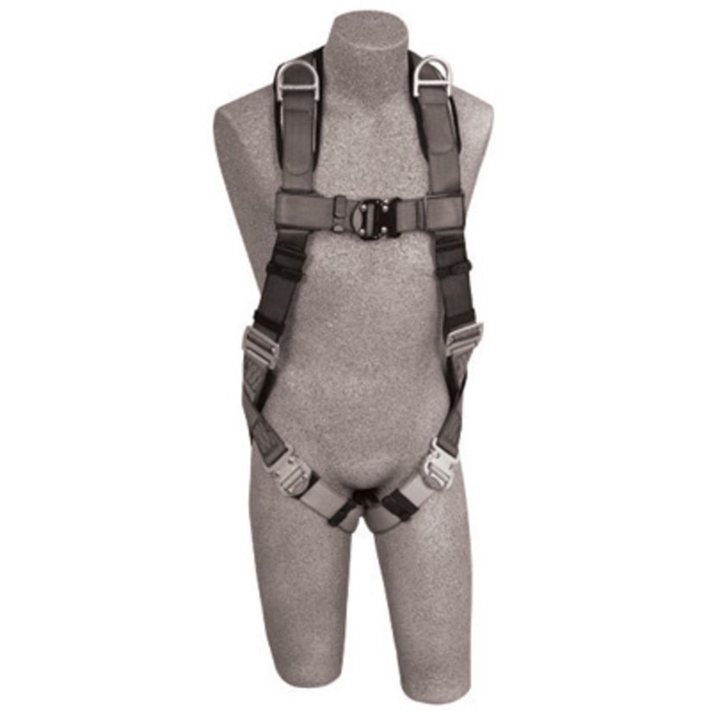 3M DBI-SALA Large ExoFit Full Body/Vest Style Harness With Back And Shoulder D-Ring, Quick Connect Chest And Leg Strap Buckle, Loops For Body Belt And Built-In Comfort Padding