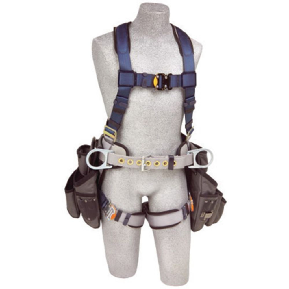 3M DBI-SALA Small Exofit Construction/Vest Style Harness With Back And Side D-Rings, Quick Connect Buckle Leg Strap, Belt With Pad, Built-In Comfort Padding And Tool Pouches