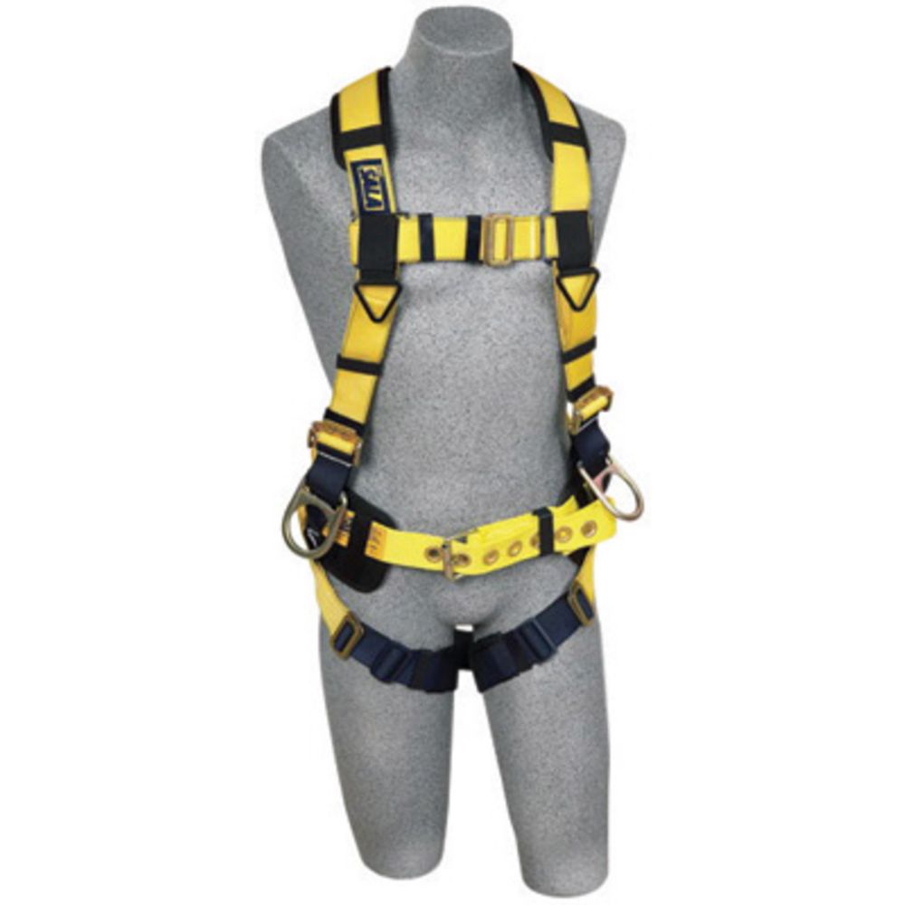 3M DBI-SALA X-Large ExoFit No-Tangle Full Body/Vest/Iron Worker Style Harness With Back And Side D-Ring, Pass-Thru Leg Strap Buckle, Belt With Adjustable Support Strap And Pad, Shoulder Pad And Reinforced Seat Strap