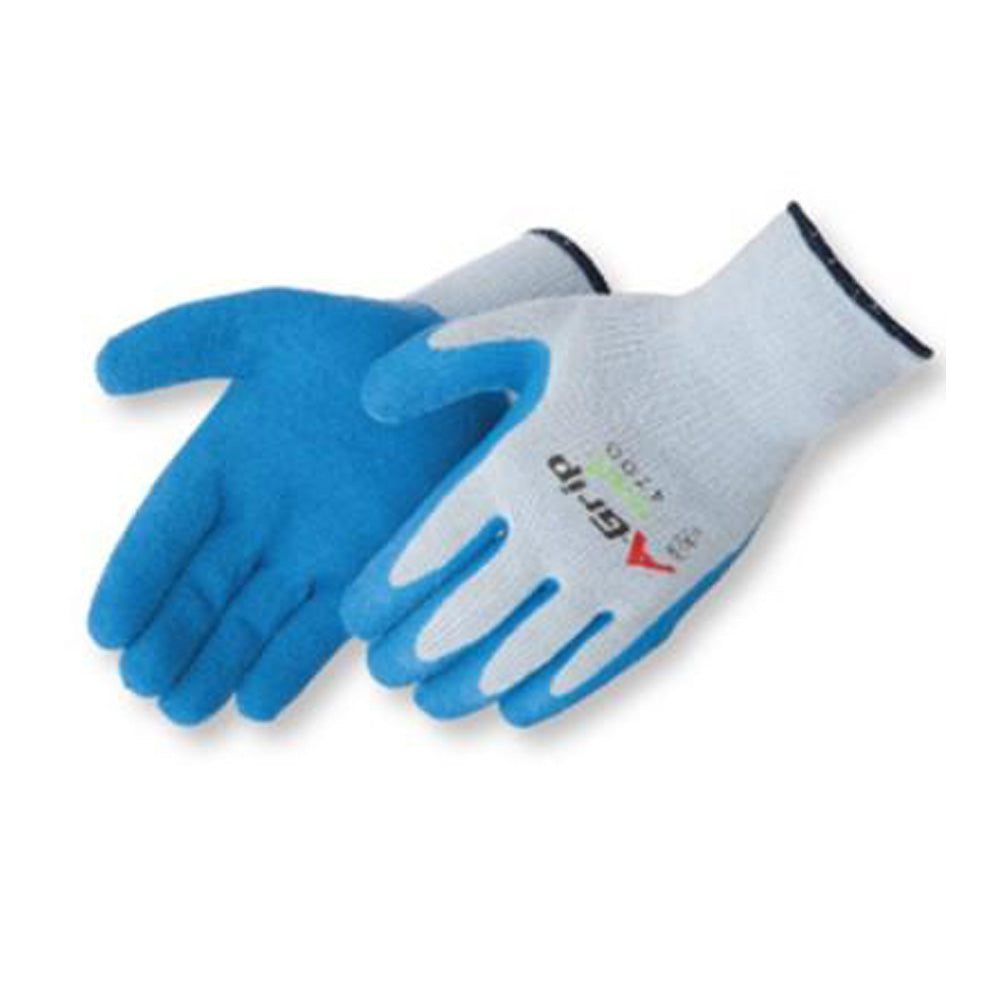 A-Grip - Premium Textured Blue Latex Palm Coated Gloves - Dozen