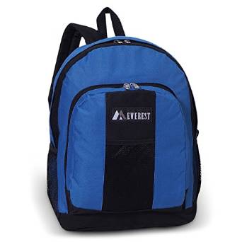 Everest Luggage Backpack with Front and Side Pockets  - ev-bp2072-blue