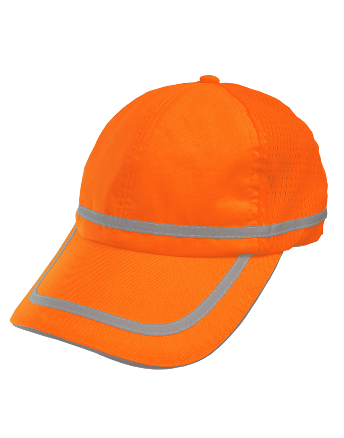 Safety Baseball Hat Hi Vis Orange Adjustable Cap Cotton Sweatband