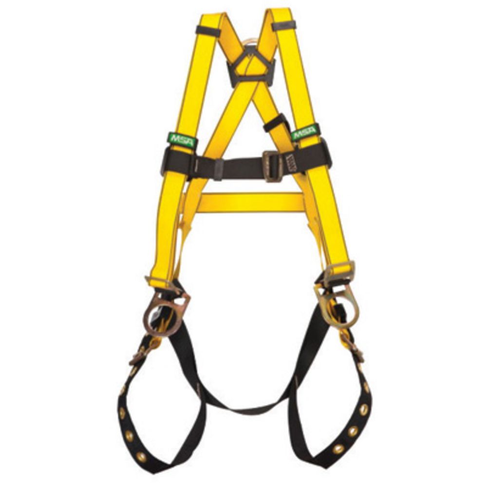 MSA Standard Gravity Cross Over Style Harness With (1) Back, (2) Hip, (1) Chest, (2) Shoulder D-Ring And Tongue Leg Strap Buckle