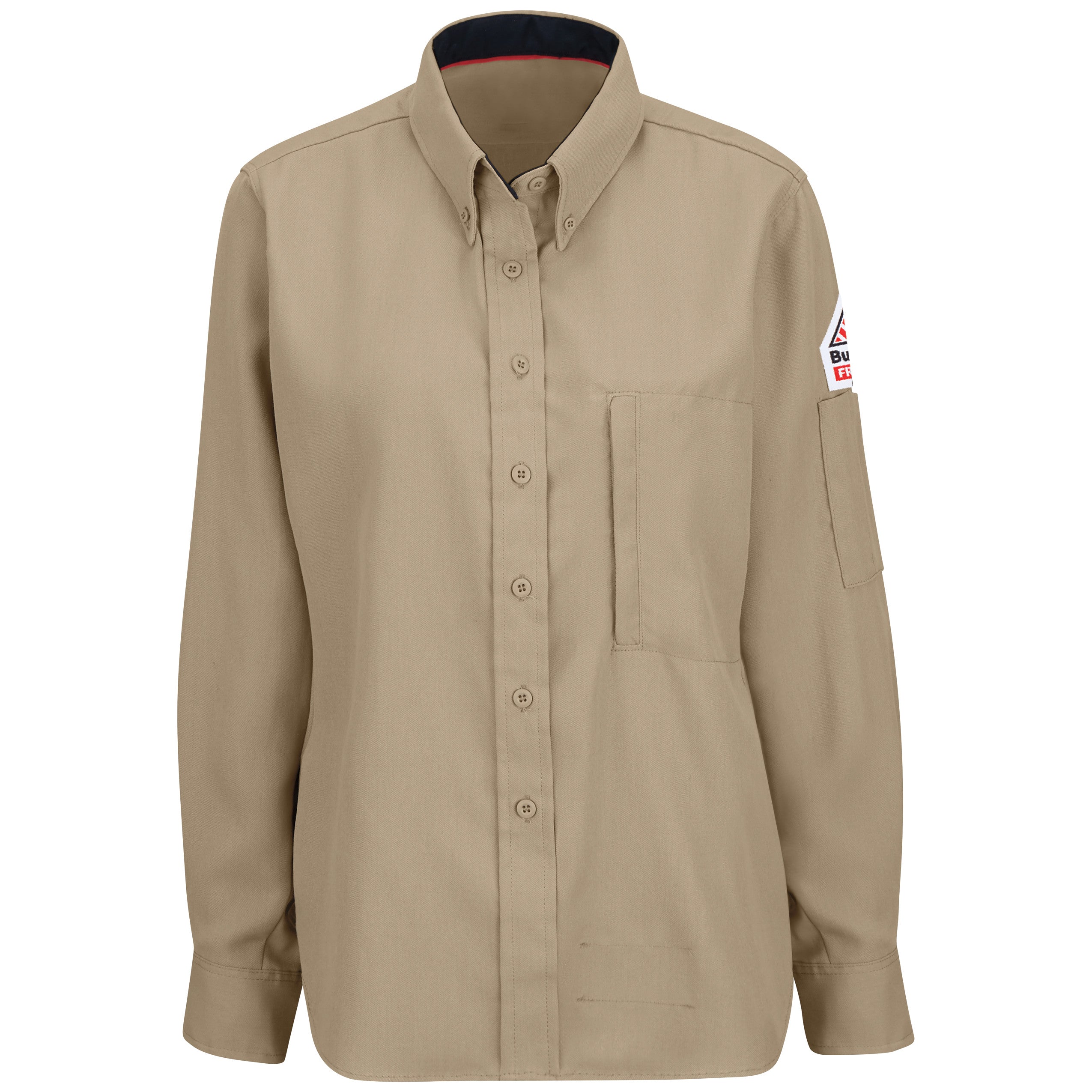 Shirt-LS Banded Collar QS53 - Khaki