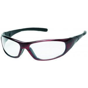 Red Frame - Clear Lens - Rubber Tips Safety Glasses