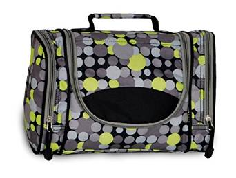 Everest Deluxe Toiletry Bag - Yellow/Gray Dot
