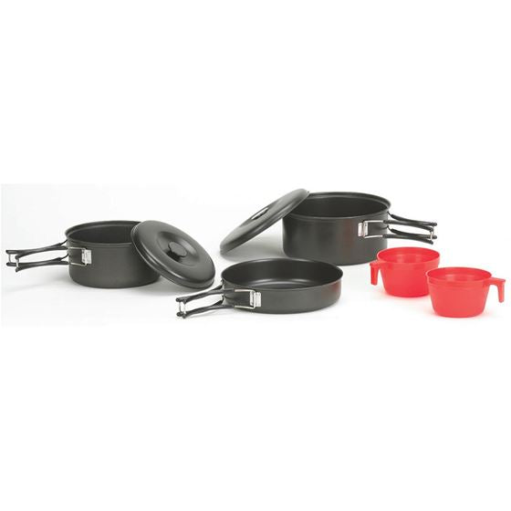 Two Men Cookware Two Person Cook Set - Black Granite Steel