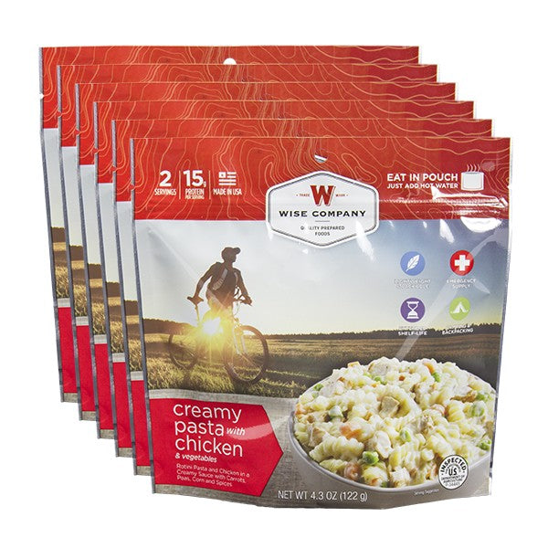 6ct Pack - Outdoor Creamy Pasta and Vegetables with Chicken (2 Serving Pouch)