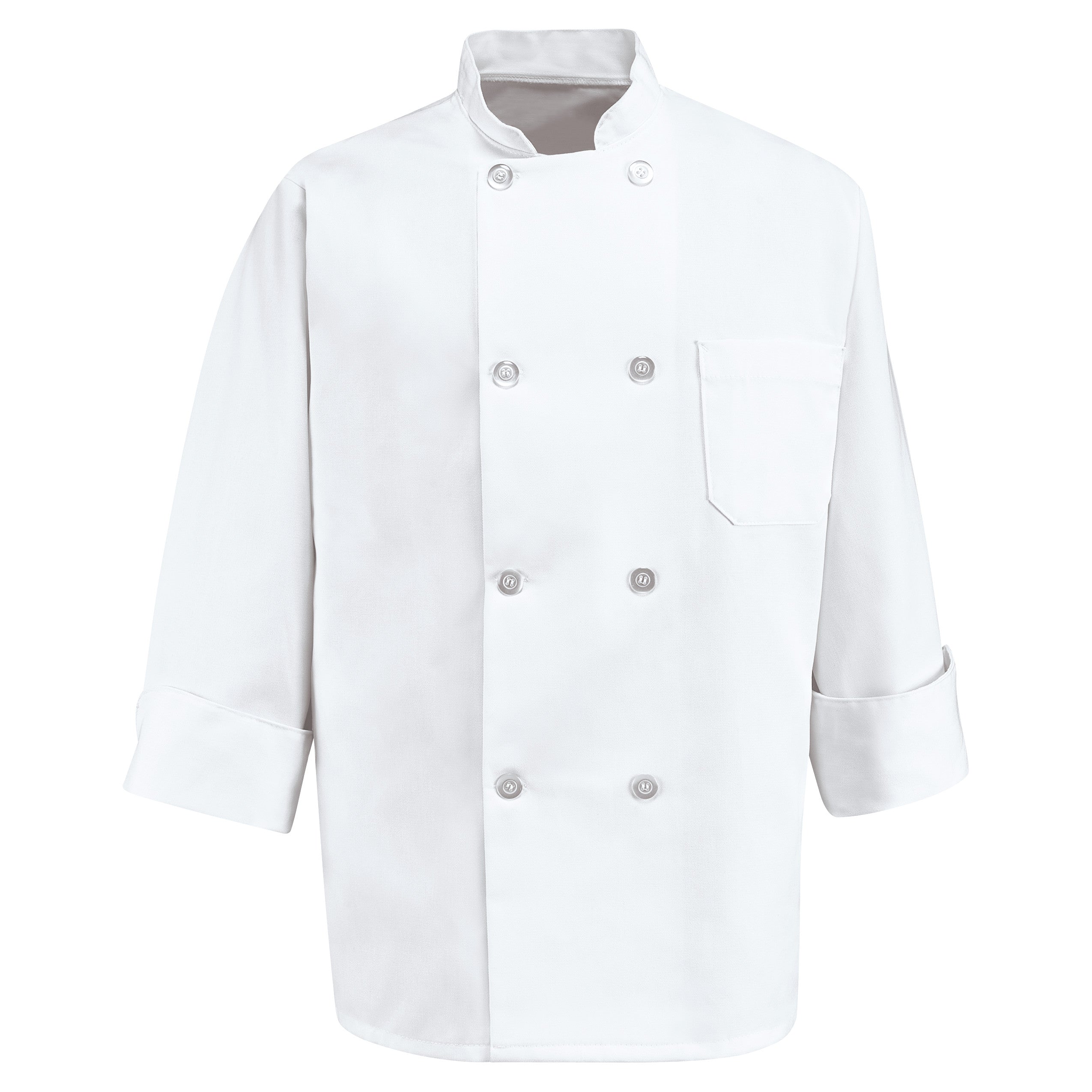 Eight Pearl Button Chef Coat 0403 - White