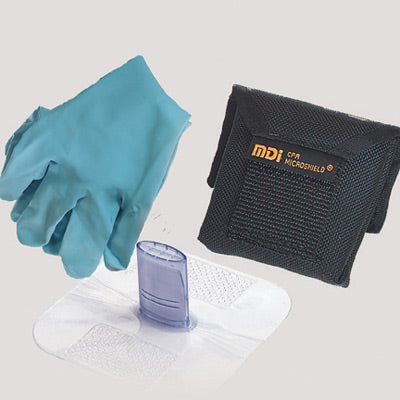 MDI CPR Microshield Microholster Breather With Gloves In Nylon Belt Holster 
