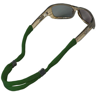 No-Tail Adjustable Standard End Cotton Eyewear Retainers - Dark Green