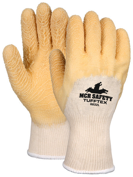 MCR Safety String Knit Liner, Rubber, Crinkle, 13Ga