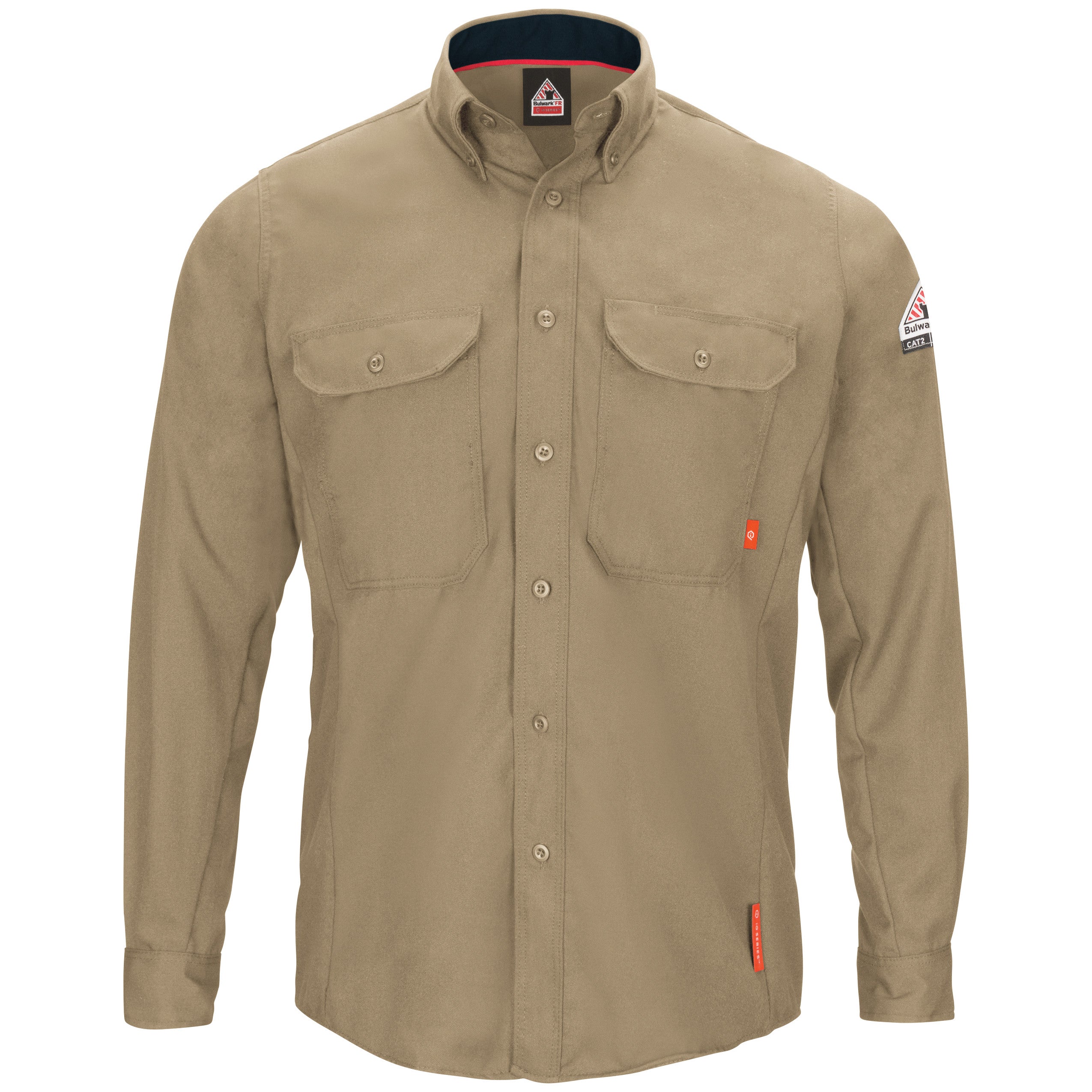 Shirt-LS Banded Collar QS52 - Khaki