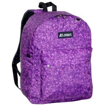 Everest Luggage Classic Backpack - Purple Vines
