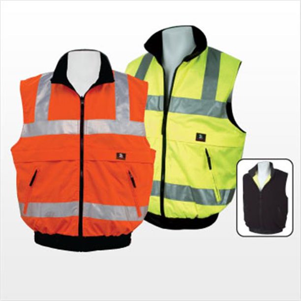 3A Safety Lime Reversible Body Warmer