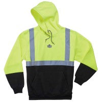 GloWear 8373 Class 3 Pullover Hi-Vis Hooded Sweatshirt Jacket - Black Front