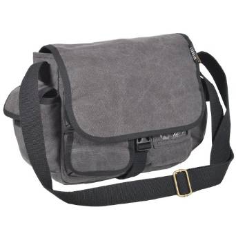Everest Luggage Canvas Messenger Bag - Charcoal