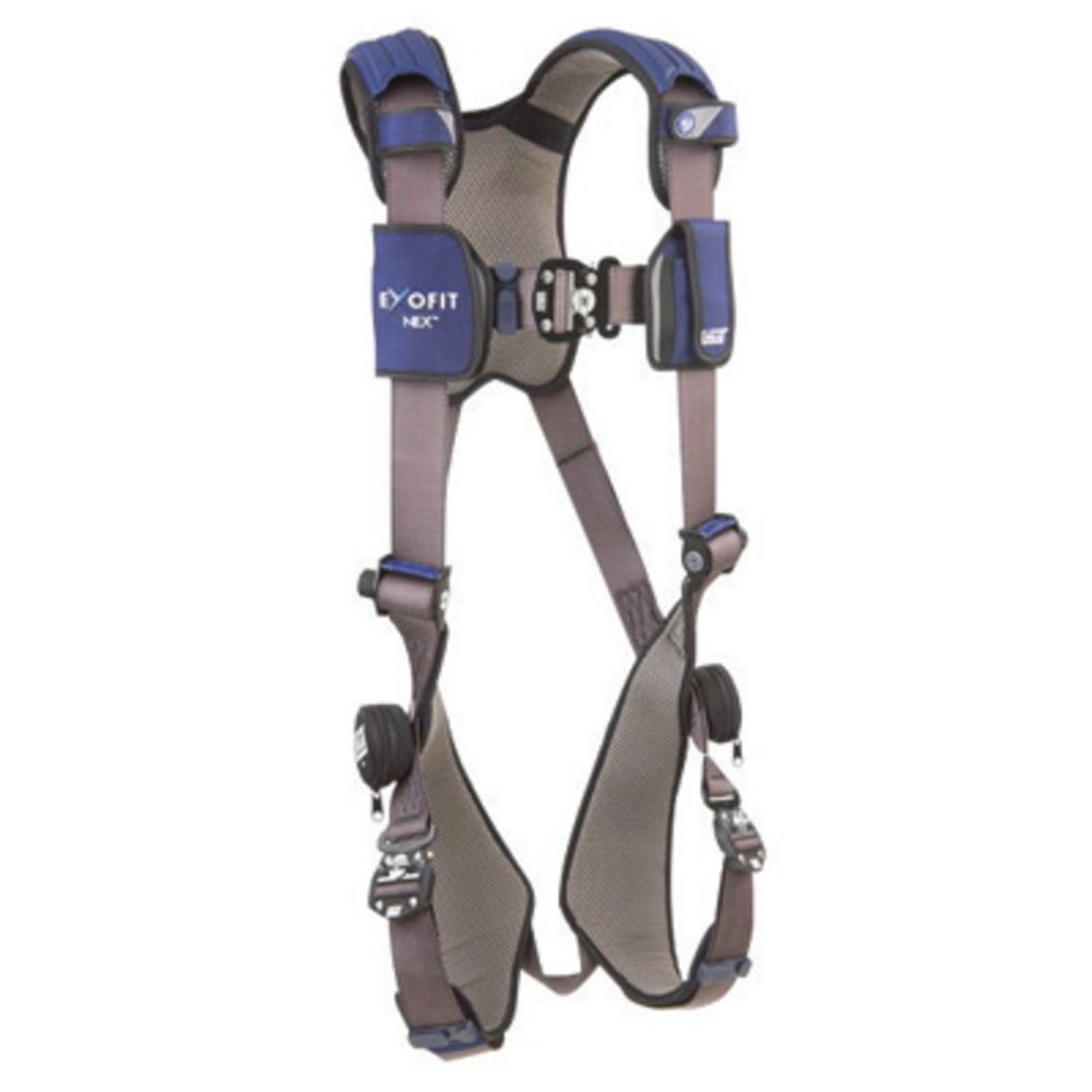 3M DBI-SALA Large ExoFit NEX Full Body/Vest Style Harness With Tech-Lite Aluminum Back And Side D-Ring, Duo-Lok Quick Connect Leg And Chest Strap Buckle, Torso Adjuster, Back And Leg Comfort Padding And Loops For Body Belt