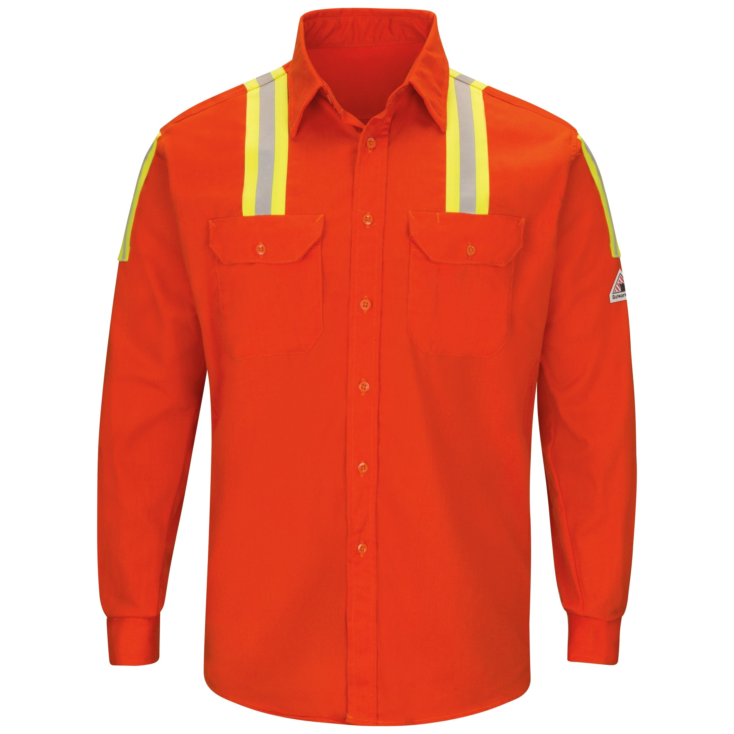 Shirt-LS Banded Collar SLAT - Orange