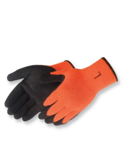 A-Grip Textured Black Latex Coated (Hi-Vis orange) Gloves - Dozen