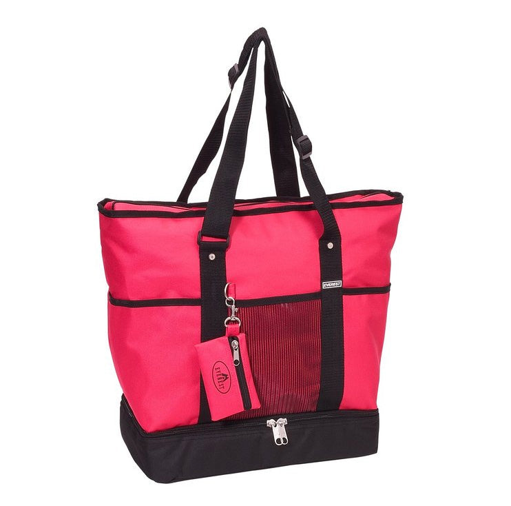 Everest Luggage Deluxe Shopping Tote - Hot Pink/Black