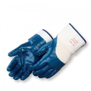 Smooth finish blue nitrile -safety cuff Gloves - Dozen