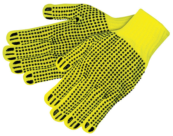 MCR Safety Heavy Weight 2-Sided Dot, Hi Vis Yellow