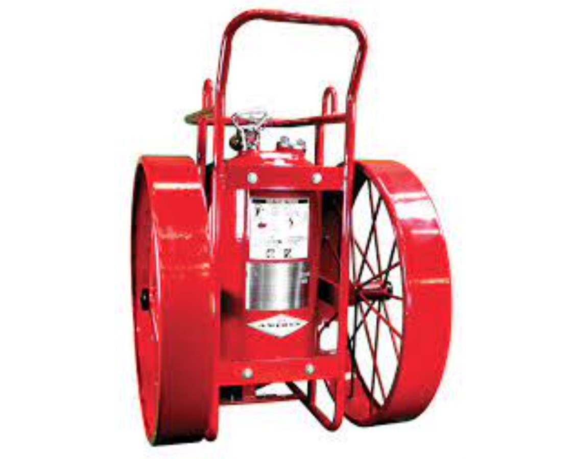 Amerex 758 250 lbs Wheeled High-Performance Z-Series Purple K Fire Extinguisher (Class B:C) Standard Steel Wheels