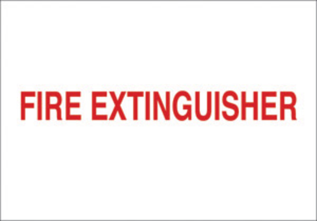 Brady® 7" X 10" X .06" Red On White .0591" B-401 Polystyrene Fire Extringuisher Sign "FIRE EXTINGUISHER"