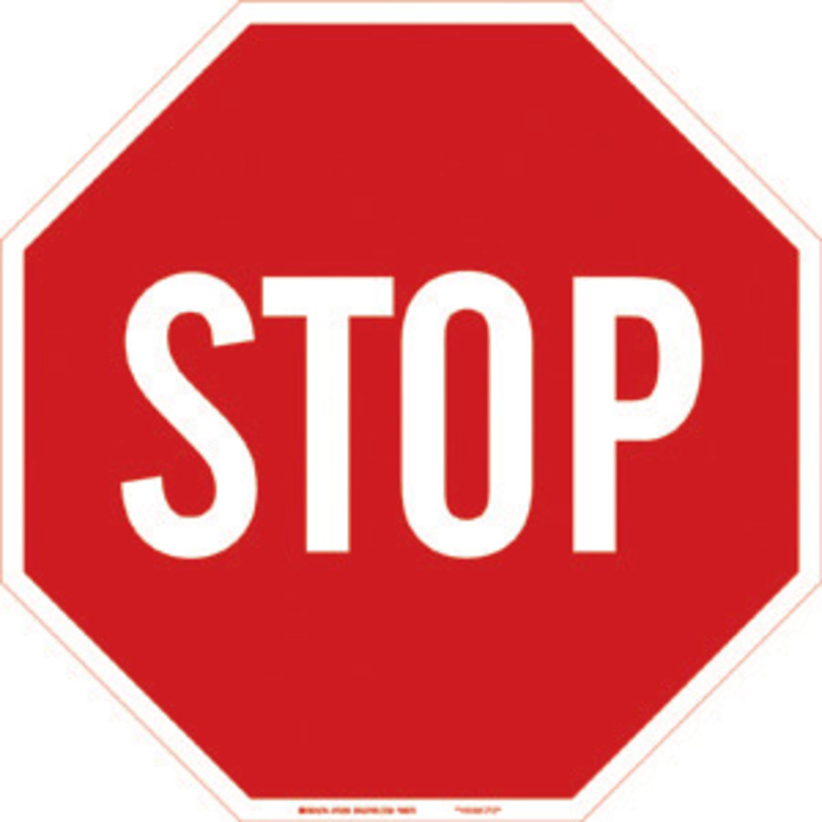Brady® 30" X 30" X 1/10" White On Red .0984" B-120 Fiberglass Parking And Traffic Sign "STOP"