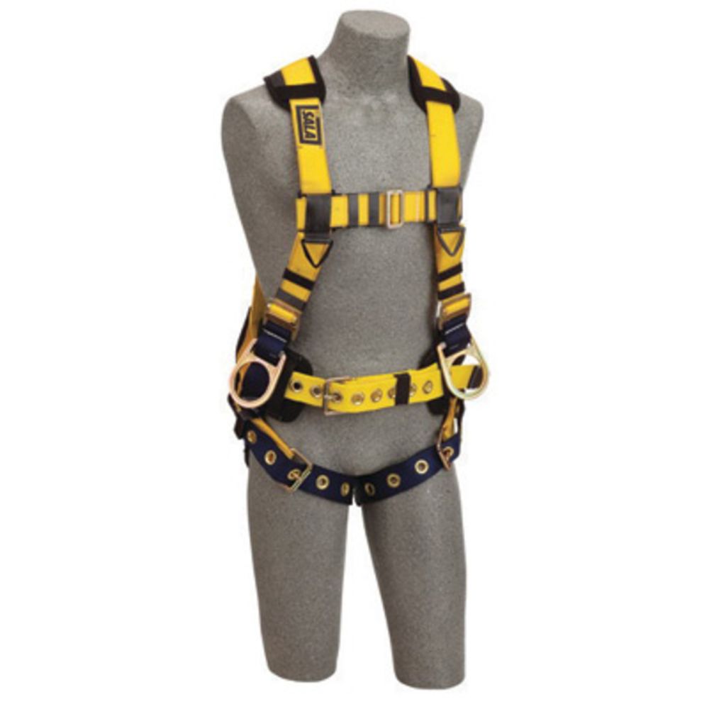 3M DBI-SALA ExoFit No-Tangle Full Body/Vest/Iron Worker Style Harness With Back And Side D-Ring, Tongue Leg Strap Buckle, Belt With Adjustable Support Strap And Pad, Shoulder Pad And Reinforced Seat Strap