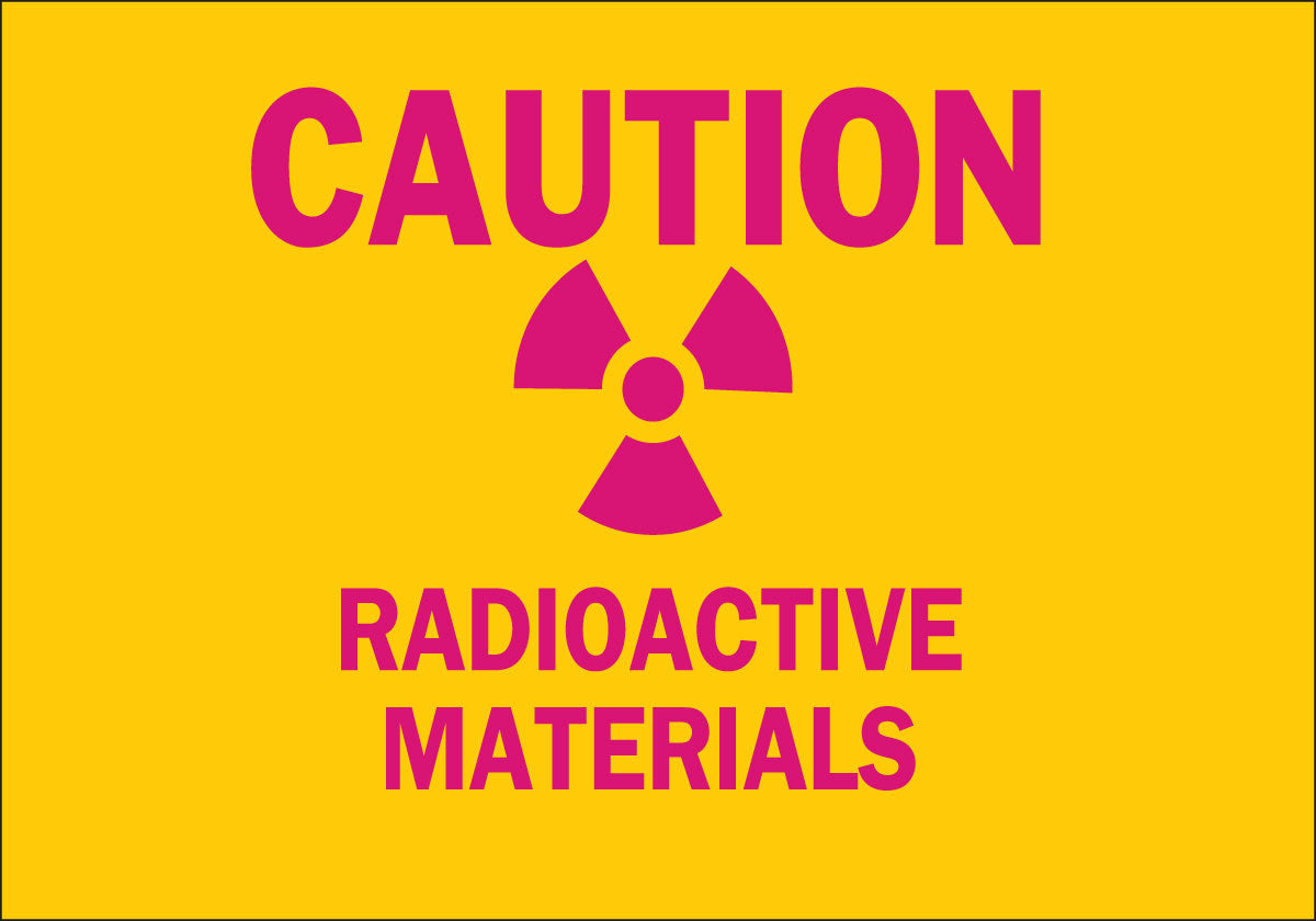 Brady® 7" X 10" X .06" Magenta On Yellow .0591" B-401 Polystyrene Safety Sign "RADIOACTIVE MATERIALS"