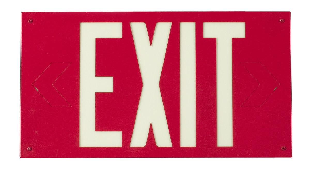 Brady® 8 1/4" X 15 1/4" X 1/4" Red On Glow B-355 Plastic Safety Sign "EXIT"