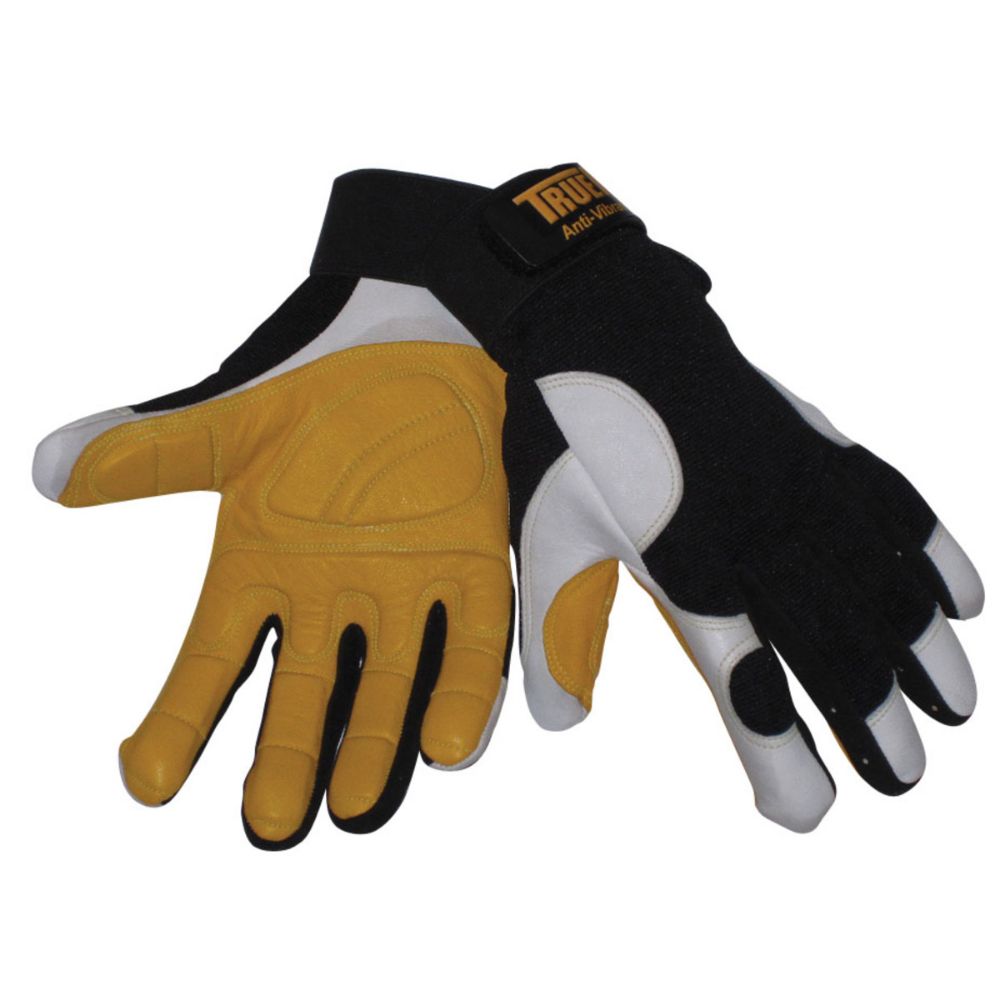 Tillman Black, Pearl And Gold TrueFit Goatskin And Spandex Leather Full Finger Anti-Vibration Gloves