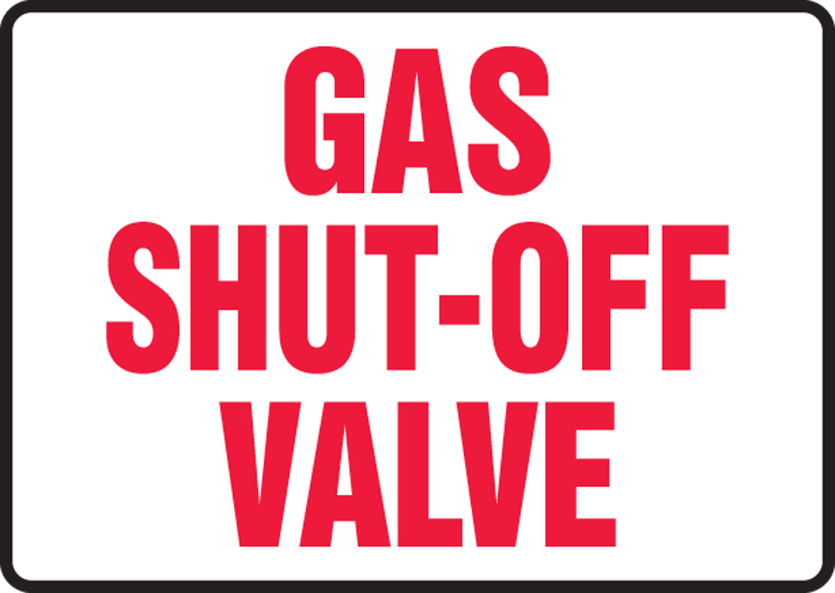 Accuform® 10" X 14" Red And White Aluminum Safety Signs "GAS SHUT-OFF VALVE"