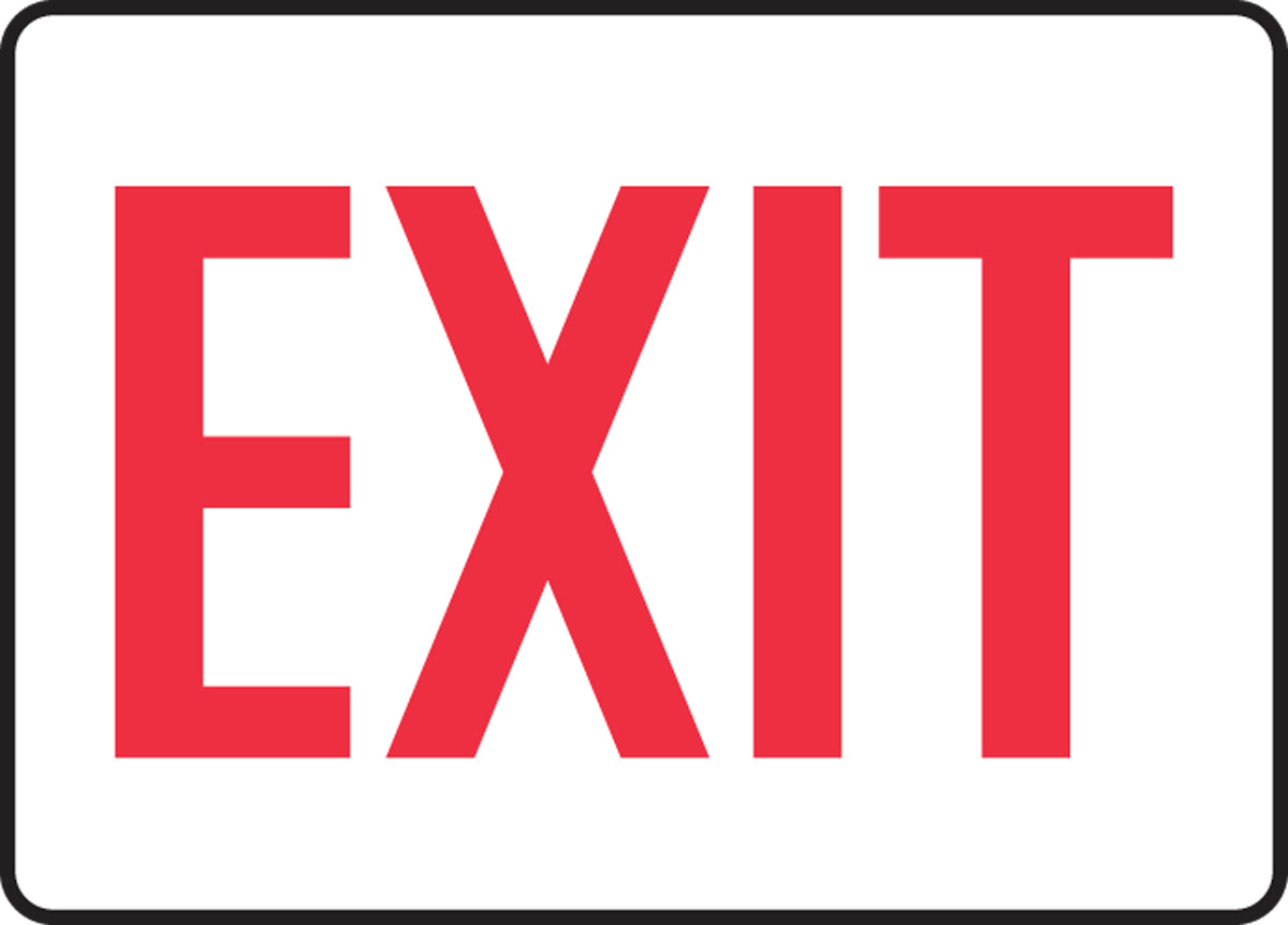 Accuform® 10" X 14" Red And White Adhesive Vinyl Safety Signs "EXIT"