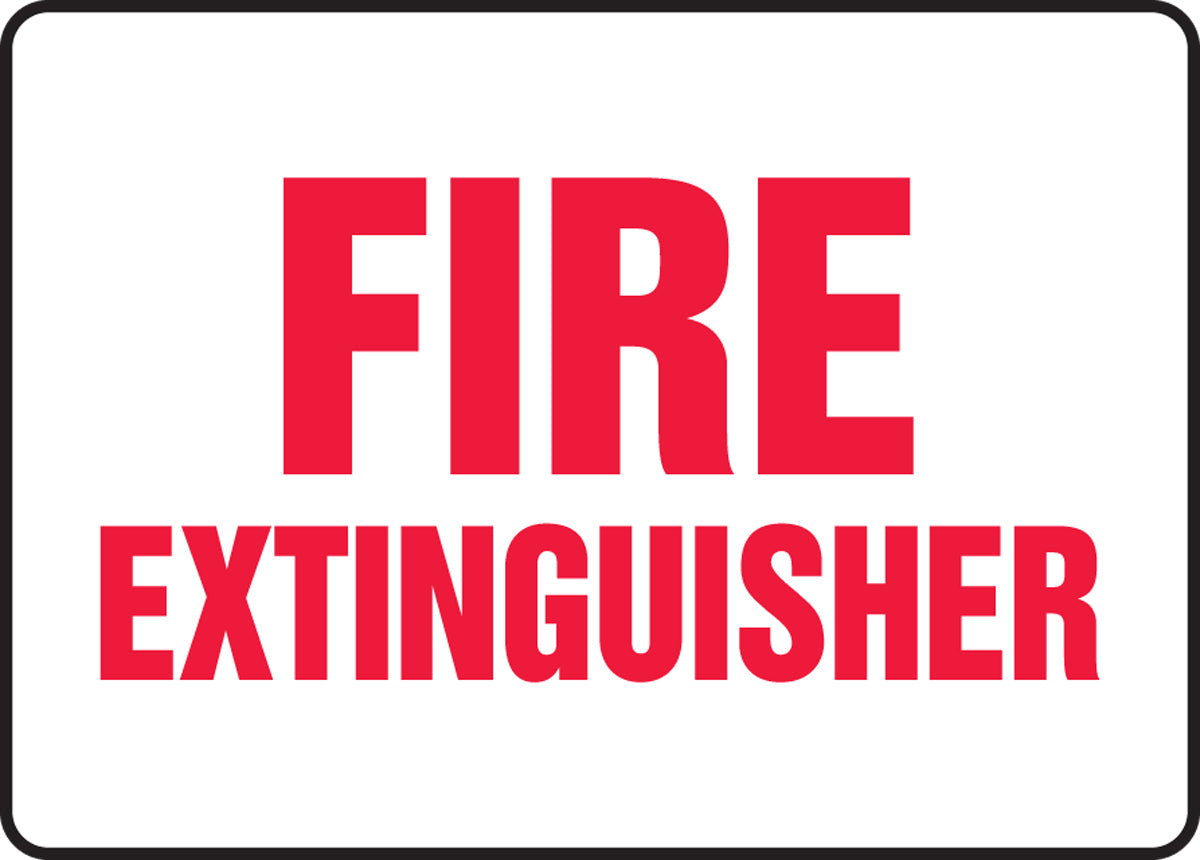 Accuform® 10" X 14" Red And White Plastic Safety Signs "FIRE EXTINGUISHER"
