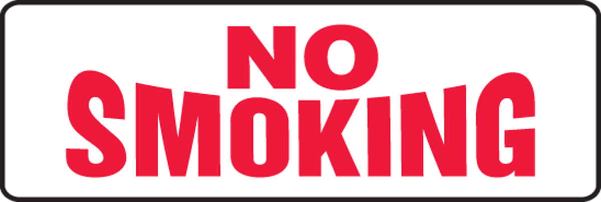 Accuform® 7" X 17" Red And White Adhesive Vinyl Safety Signs "NO SMOKING"