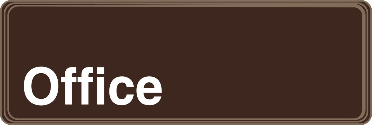 Accuform® 3" X 9" White And Brown Deco-Shield™ DECO-SHIELD™ Specialty Signs "OFFICE"
