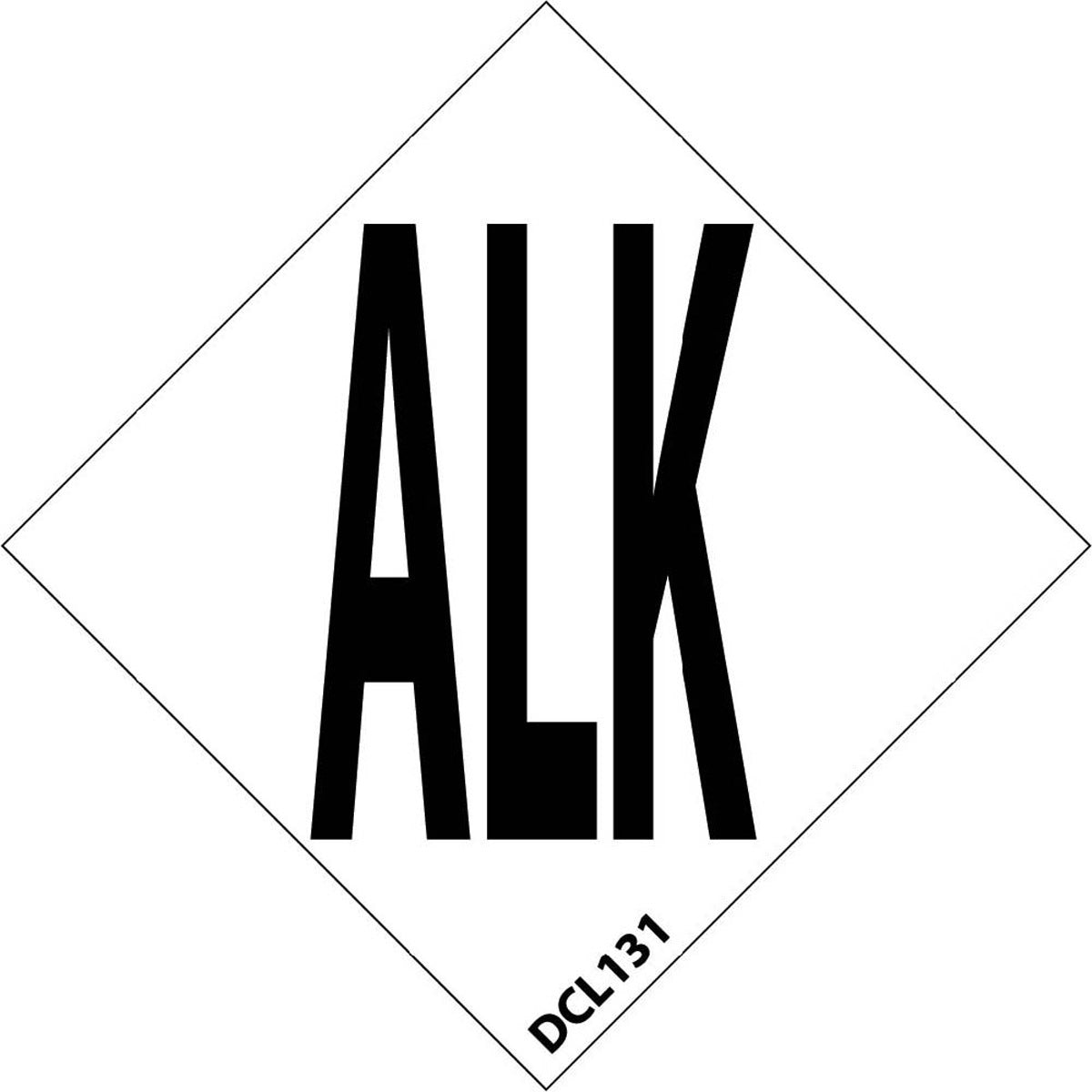 NM 1" White And Black .0045" Pressure Sensitive Vinyl NFPA Label Symbol "ALK"